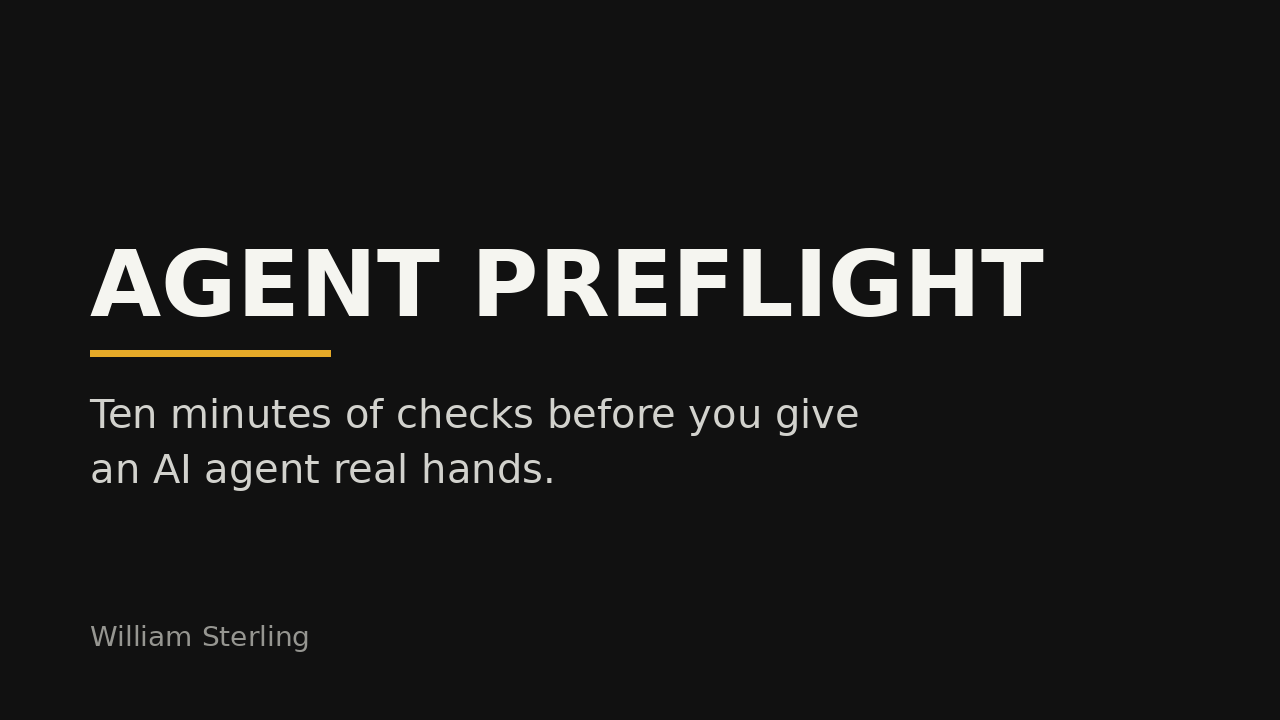 Agent Preflight cover